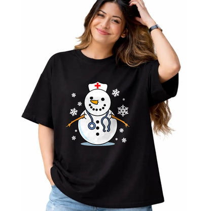 Funny Nurse Shirt, Nurse Unisex T-Shirt/Hoodie/Sweatshirt HLT00 - Nurse Snowman Nurse Christmas T-Shirt