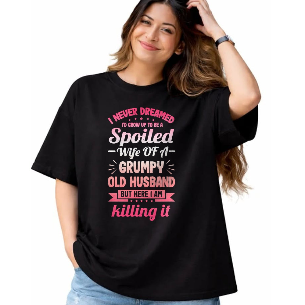 Best Wife Shirt, Wife and Husband Unisex T-Shirt/Hoodie/Sweatshirt HLT00 - Gift for wife T shirt, spoiled wife   Grumpy Old Husband A Spoiled Wife Funny For Spouse Wives T-Shi (1)