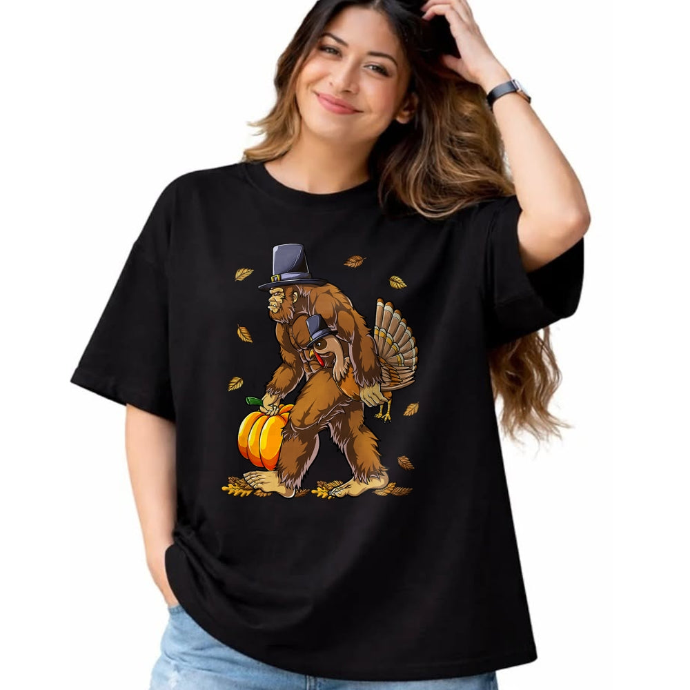 Best Thanksgiving Family Shirt , Funny Thanksgiving UnisexT-Shirt/Hoodie/Sweatshirt HLT00 - Bigfoot Pilgrim Turkey Pumpkin Thanksgiving Day Boys Men T-Shirt