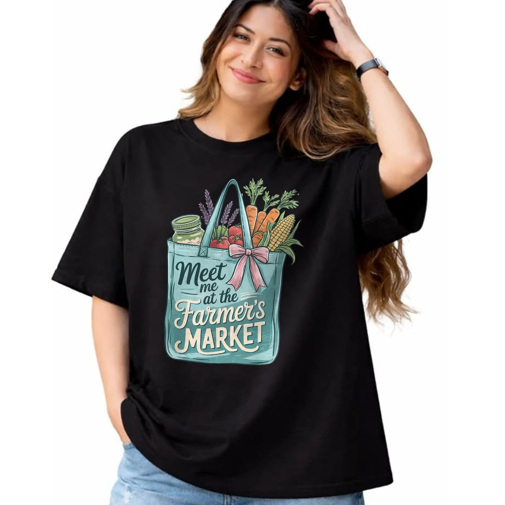 Best Farmer Life Shirt, Funny Farmer UnisexT-Shirt/Hoodie/Sweatshirt HLT00 - Meet Me At The Farmers Market Shopping Bag Fresh Vegetables T-Shirt