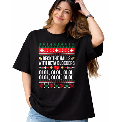 Funny Nurse Shirt, Nurse Unisex T-Shirt/Hoodie/Sweatshirt HLT00 - Funny Nurse Christmas Shirt Ugly Xmas TShirt Gift Tee Women T-Shirt