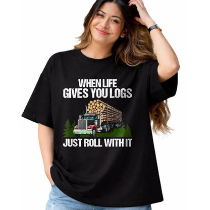 Best Truck Driver Life Shirt, Funny Trucker UnisexT-Shirt/Hoodie/Sweatshirt HLT00 - Log Truck Driver Timber Lorry Funny Logging Truck T-Shirt (1)