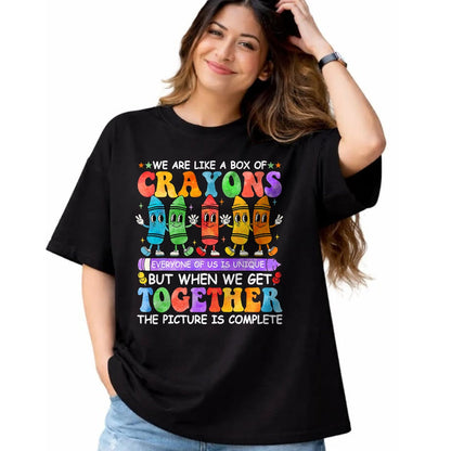 Best Teacher Shirt, Funny Teacher UnisexT-Shirt/Hoodie/Sweatshirt HLT00 - Funny Teacher We are Like A Box of Crayons Back to School T-Shirt