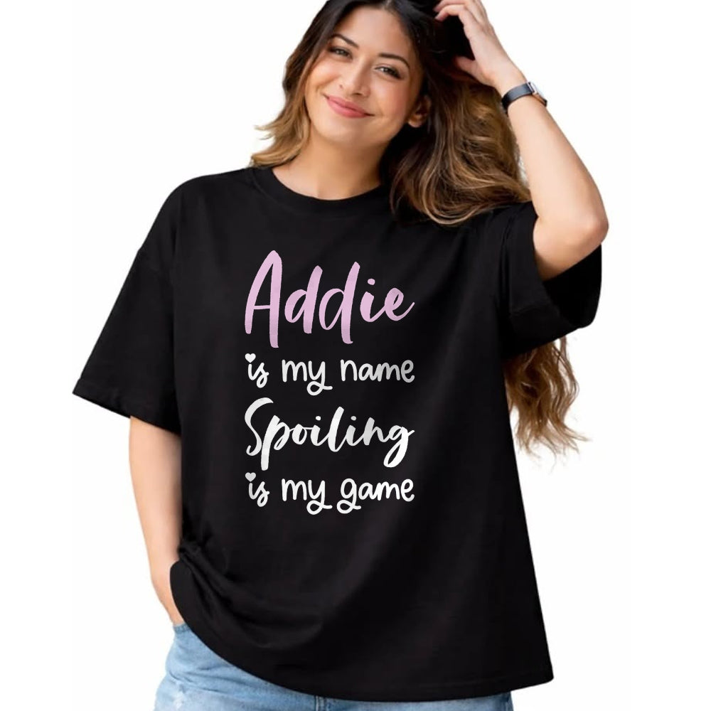Best Wife Shirt, Wife and Husband Unisex T-Shirt/Hoodie/Sweatshirt HLT00 - Addie Name Personalized Women Spoiled Girl Cute Pink Black T-Shirt