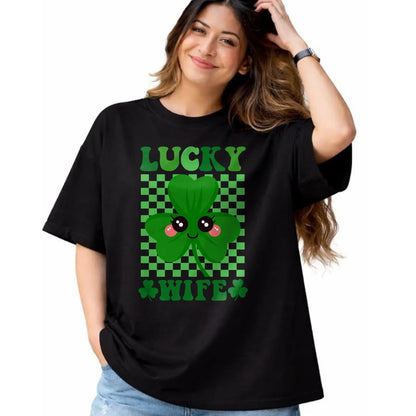 Best Wife Shirt, Wife and Husband Unisex T-Shirt/Hoodie/Sweatshirt HLT00 - Gift for wife T shirt, lucky wife   Lucky Wife Rainbow St Patricks Day Lucky Wife Long Sleeve T-Shir (2)