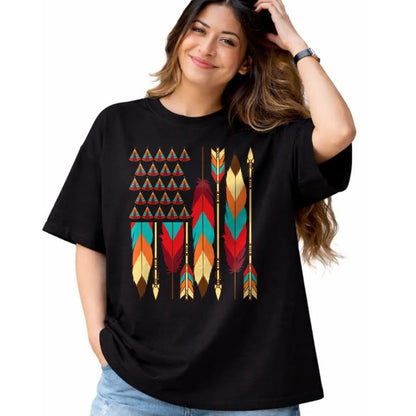 Native American T-Shirts, Vintage Native American Unisex T-Shirt/Hoodie/Sweatshirt HLT00 - Native American Flag - Pride Month Indigenous People Veteran