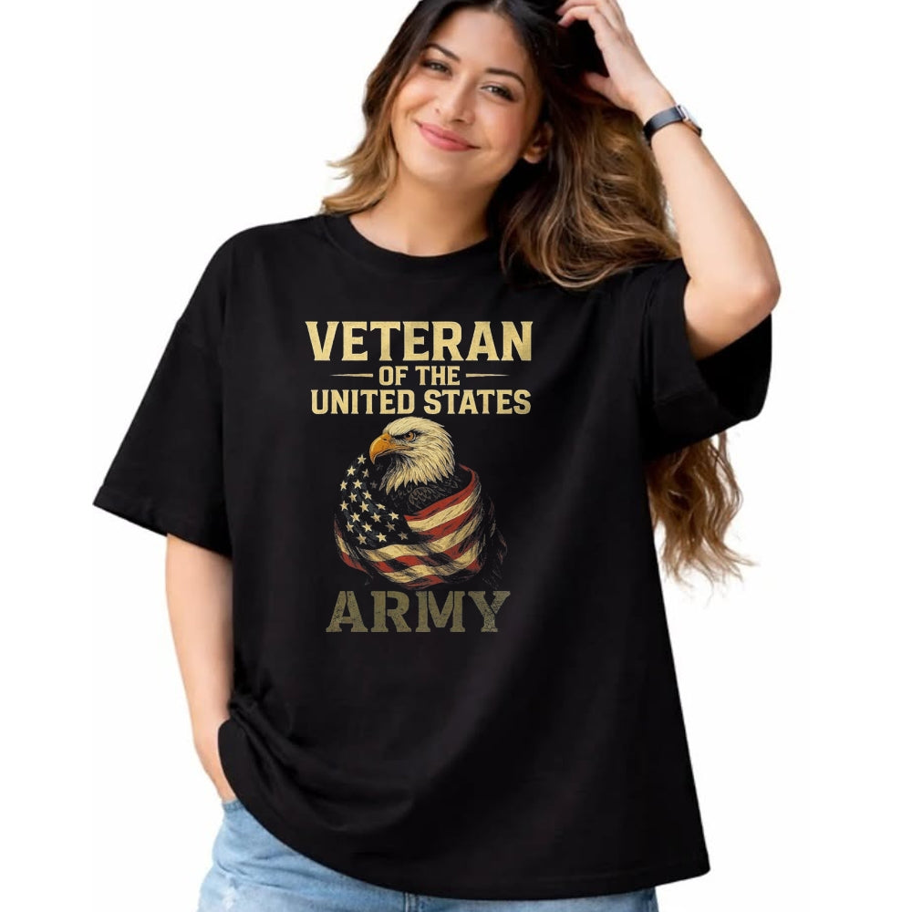 Proud Veteran Shirt, Funny Veteran UnisexT-Shirt/Hoodie/Sweatshirt HLT00 - Veteran of THE United States Army - Patriotic Eagle T-Shirt, Men, Navy Blue, XX-Large