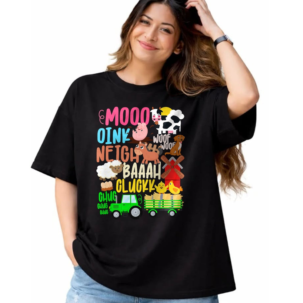 Best Farmer Life Shirt, Funny Farmer UnisexT-Shirt/Hoodie/Sweatshirt HLT00 - Farm Animals Sounds Oink Baa Neigh Cluck Moo Toddler Farmer T-Shirt