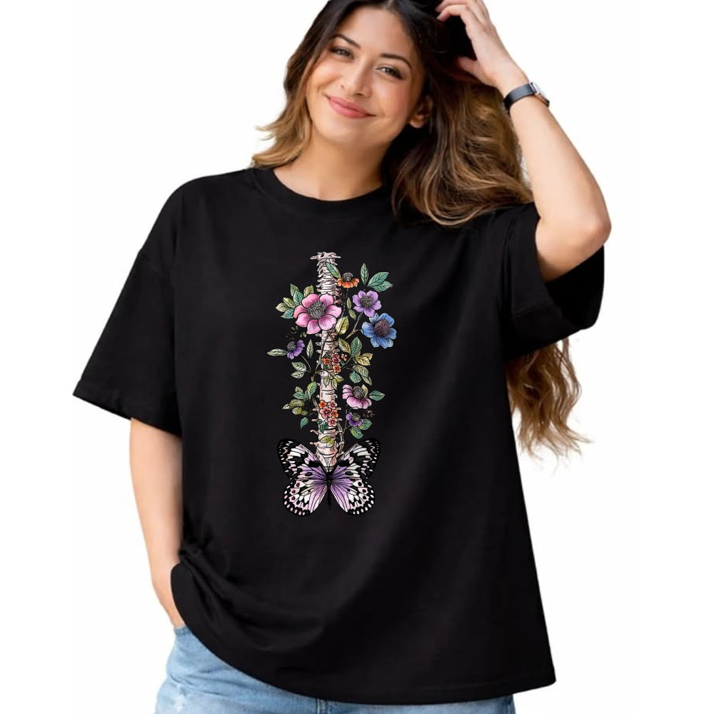 Best Doctor Shirt, Funny Doctor UnisexT-Shirt/Hoodie/Sweatshirt HLT00 - Floral Skeleton Butterfly Spine Chiropractor Chiropractic T-Shirt