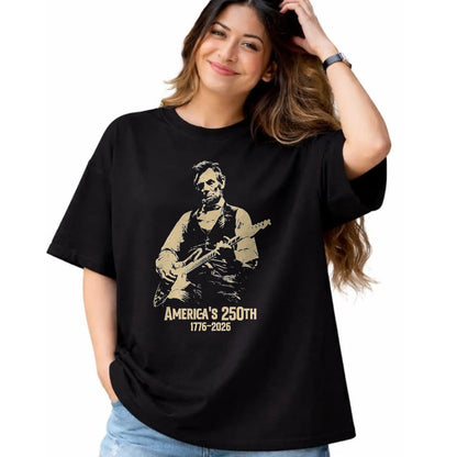Guitar Lover Shirt, Funny Guitar UnisexT-Shirt/Hoodie/Sweatshirt HLT00 - Abraham Lincoln Playing Guitar 4th July 250th Anniversary T-Shirt, Men, Black, 3X-Large