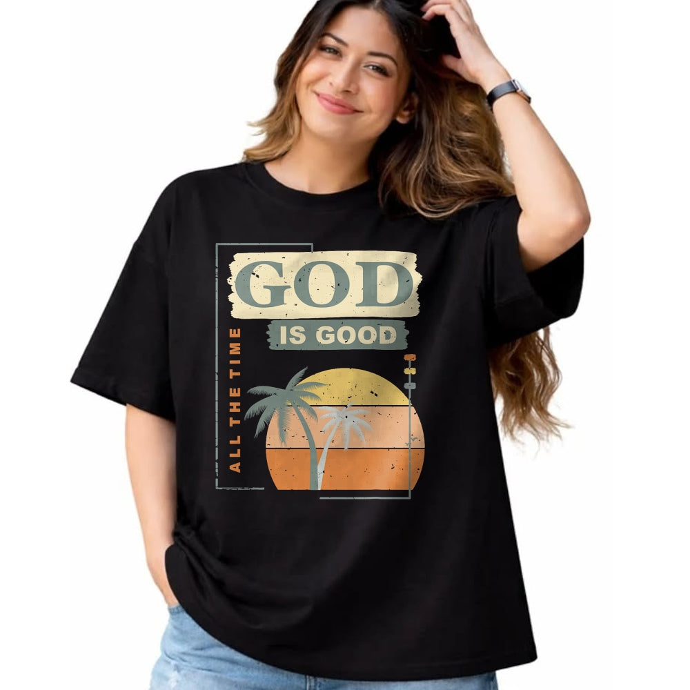 Christian Tee, Christian Faith Unisex T-Shirt/Hoodie/Sweatshirt HLT00 - Cool Retro Christian Saying T Shirt God Is Good All The Time T-Shirt