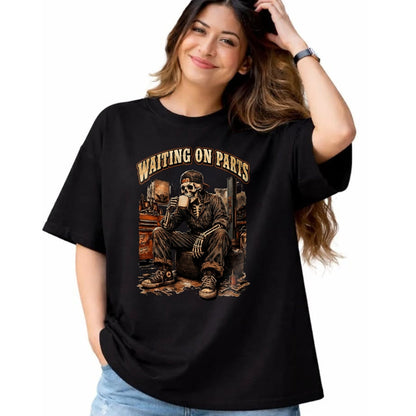 Best Mechanic Life Shirt, Funny Mechanic UnisexT-Shirt/Hoodie/Sweatshirt HLT00 - Waiting On Parts Funny Mechanic Skeleton Garage Father's Day T-Shirt