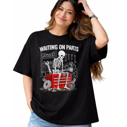 Best Mechanic Life Shirt, Funny Mechanic UnisexT-Shirt/Hoodie/Sweatshirt HLT00 - Funny Waiting On Parts Mechanic Skeleton Auto Repair Life T-Shirt, Men, Black, 3X-Large