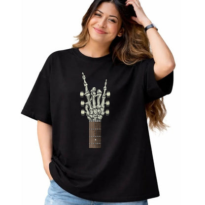 Guitar Lover Shirt, Funny Guitar UnisexT-Shirt/Hoodie/Sweatshirt HLT00 - Rock On Skeleton Hand Guitar Gifts Men Graphic Tee Rock Band T-Shirt