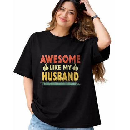 Best Wife Shirt, Wife and Husband Unisex T-Shirt/Hoodie/Sweatshirt HLT00 - Retro Awesome Like My Husband Family Lover Father's Day Premium T-Shirt