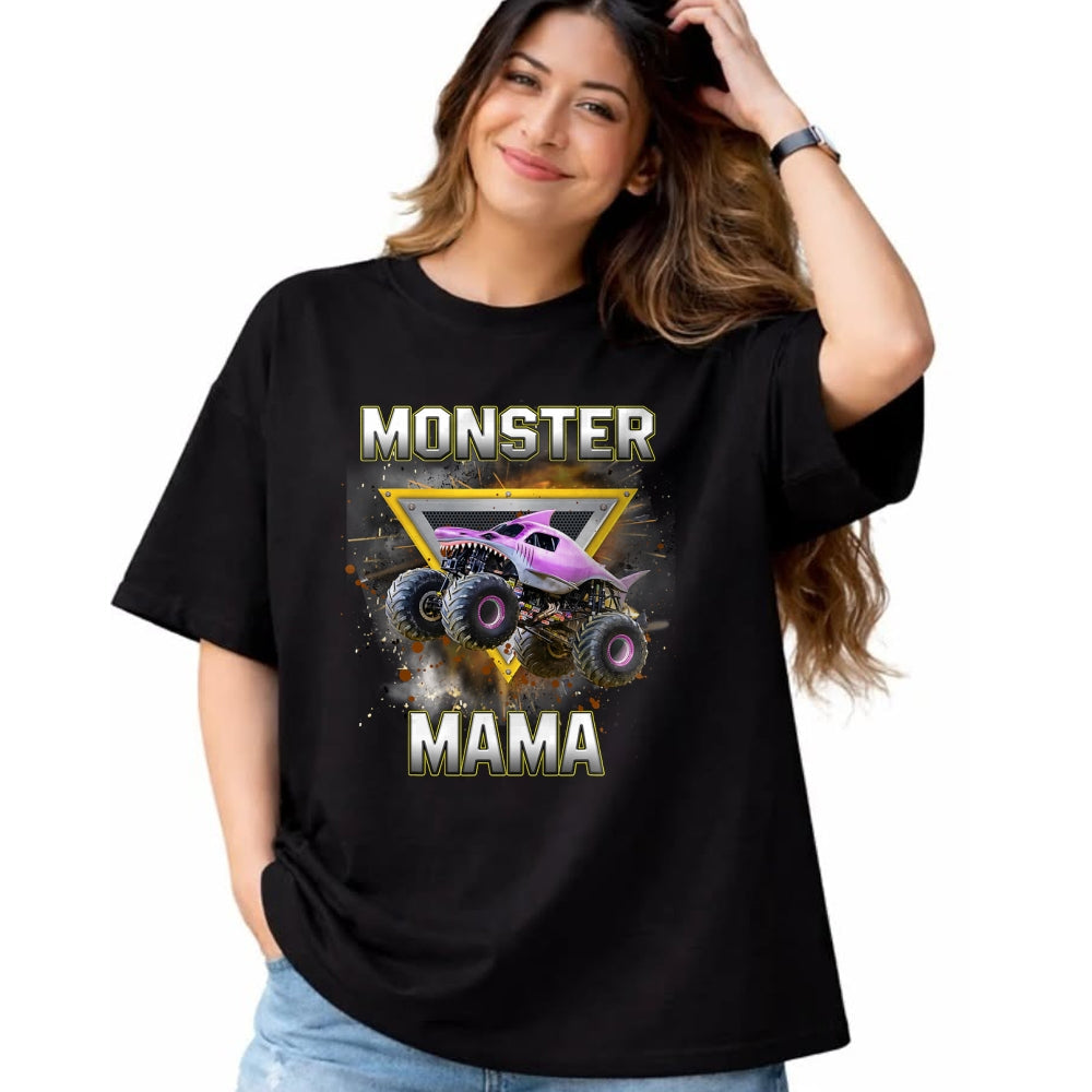 Gift for Mom Shirt, Funny Mom Unisex T-Shirt/Hoodie/Sweatshirt HLT00 - Monster Truck Mama Monster Truck Are My Jam Truck Lovers T-Shirt