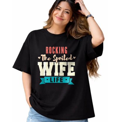 Best Wife Shirt, Wife and Husband Unisex T-Shirt/Hoodie/Sweatshirt HLT00 - Gift for wife T shirt, spoiled wife   Spoiled Wife Rocking The Spoiled Wife Life Long Sleeve T-Shirt
