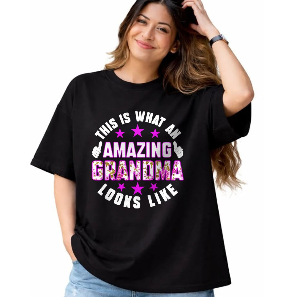Best Grandma Shirt, Proud Grandma Unisex T-Shirt/Hoodie/Sweatshirt HLT00 - This Is What An Amazing Grandma Looks Like Shirt Mothers Day T-Shirt (1)