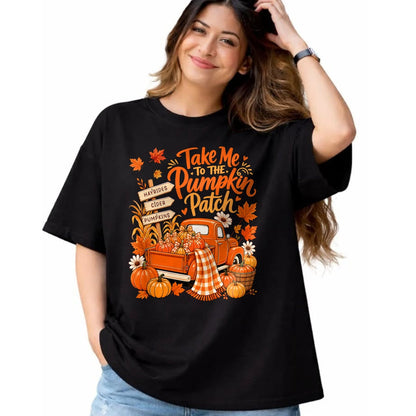 Best Thanksgiving Family Shirt , Funny Thanksgiving UnisexT-Shirt/Hoodie/Sweatshirt HLT00 - Take Me to The Pumpkin Patch Autumn Fall Vintage Truck T-Shirt