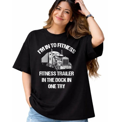 Best Truck Driver Life Shirt, Funny Trucker UnisexT-Shirt/Hoodie/Sweatshirt HLT00 - Funny Semi Truck Driver I'm into Fitness Trucker T-Shirt