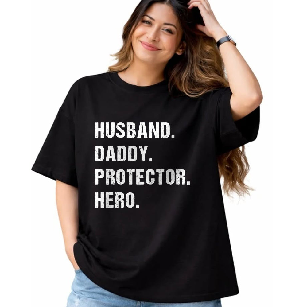 Best Wife Shirt, Wife and Husband Unisex T-Shirt/Hoodie/Sweatshirt HLT00 - Husband Daddy Protector Hero Fathers Day Gift For Dad Wife T-Shirt