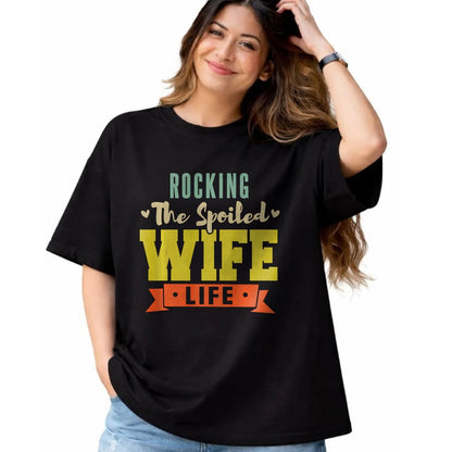 Best Wife Shirt, Wife and Husband Unisex T-Shirt/Hoodie/Sweatshirt HLT00 - Gift for wife T shirt, spoiled wife   Retro Spoiled Wife Funny Rocking The Spoiled Wife Life Sweatsh