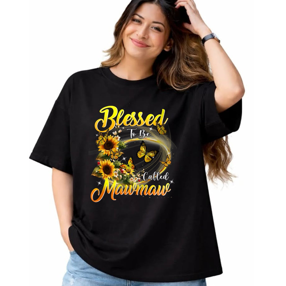 Best Grandma Shirt, Proud Grandma Unisex T-Shirt/Hoodie/Sweatshirt HLT00 - Blessed to be called Mawmaw Shirt Sunflower Lovers Grandma T-Shirt