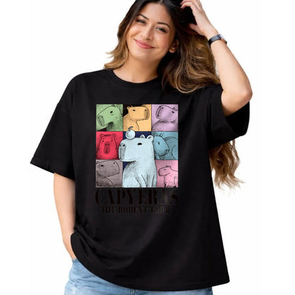 Cute Capybara Shirt, Funny Capybara Unisex T-Shirt/Hoodie/Sweatshirt HLT00 - Capyeras Funny Cute Capybara Color Concert Tour Cute Animals T-Shirt