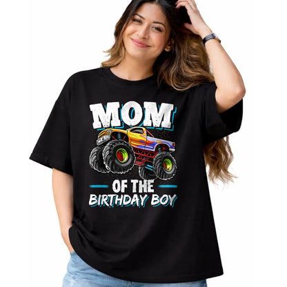 Gift for Mom Shirt, Funny Mom Unisex T-Shirt/Hoodie/Sweatshirt HLT00 - Mom of the Birthday Boy Monster Truck Birthday Novelty Gift T-Shirt