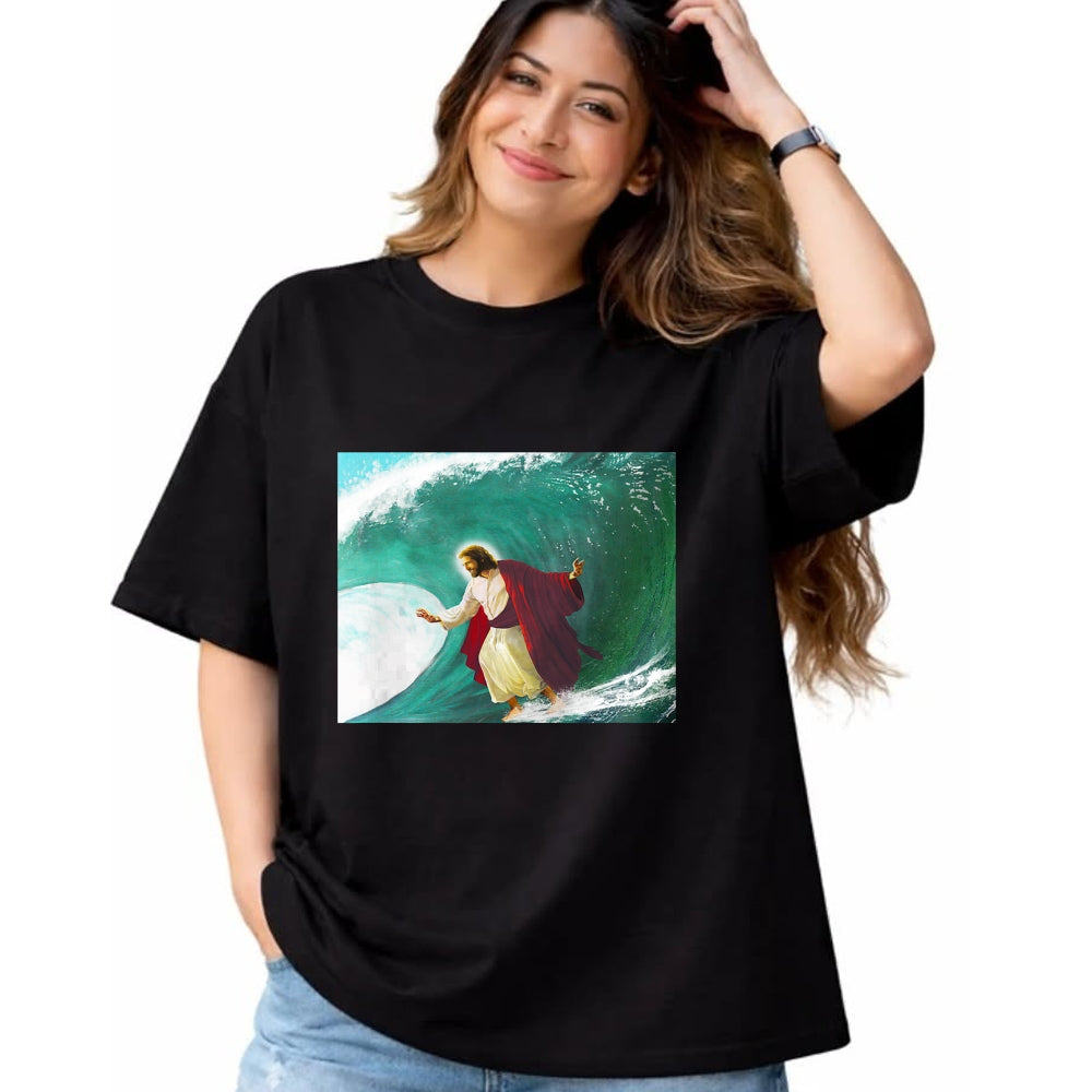 Christian Tee, Christian Faith Unisex T-Shirt/Hoodie/Sweatshirt HLT00 - Jesus Walking On Water Evangelical Christian Gift T-Shirt