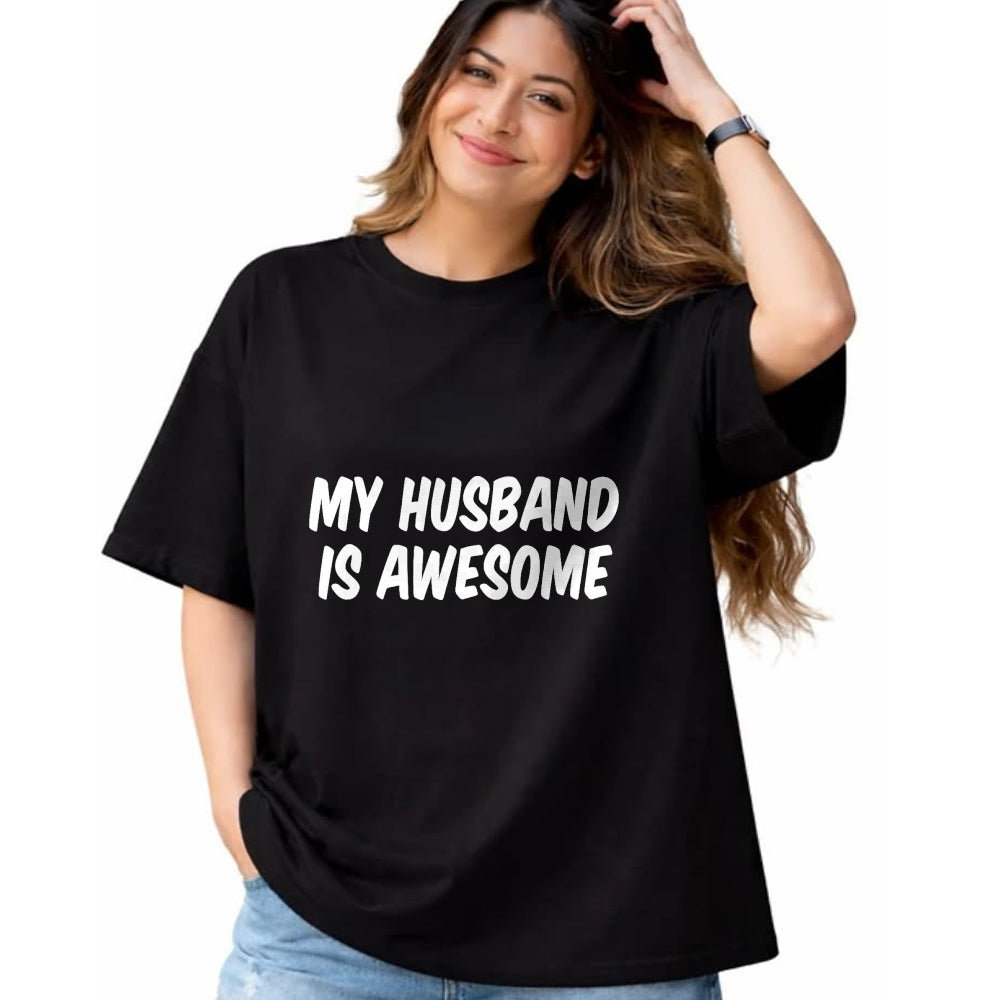 Best Wife Shirt, Wife and Husband Unisex T-Shirt/Hoodie/Sweatshirt HLT00 - My Husband Is Awesome T-Shirt (1)