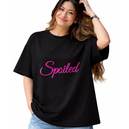 Best Wife Shirt, Wife and Husband Unisex T-Shirt/Hoodie/Sweatshirt HLT00 - Womens Spoiled - Pink Lettering T-Shirt