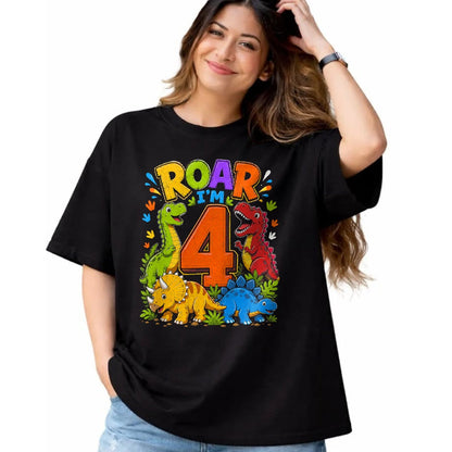 Best Dinosaur Lover Shirt, Funny Dinosaur UnisexT-Shirt/Hoodie/Sweatshirt HLT00 - Dinosaur 4th Four Roar I_m 4 Birthday 4 Year Old Boys Gifts T-Shirt