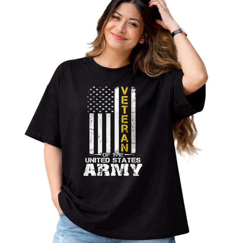 Proud Veteran Shirt, Funny Veteran UnisexT-Shirt/Hoodie/Sweatshirt HLT00 - Veteran of United States US Army Veteran Gold T-Shirt