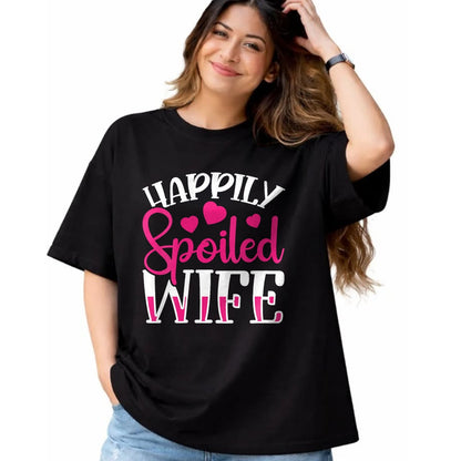 Best Wife Shirt, Wife and Husband Unisex T-Shirt/Hoodie/Sweatshirt HLT00 - Gift for wife T shirt, spoiled wife   Womens Funny Wife Happily Spoiled Wife V-Neck T-Shirt