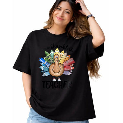 Best Thanksgiving Family Shirt , Funny Thanksgiving UnisexT-Shirt/Hoodie/Sweatshirt HLT00 - One Thankful Teacher Thanksgiving Turkey, Cute Crayon Pencil T-Shirt
