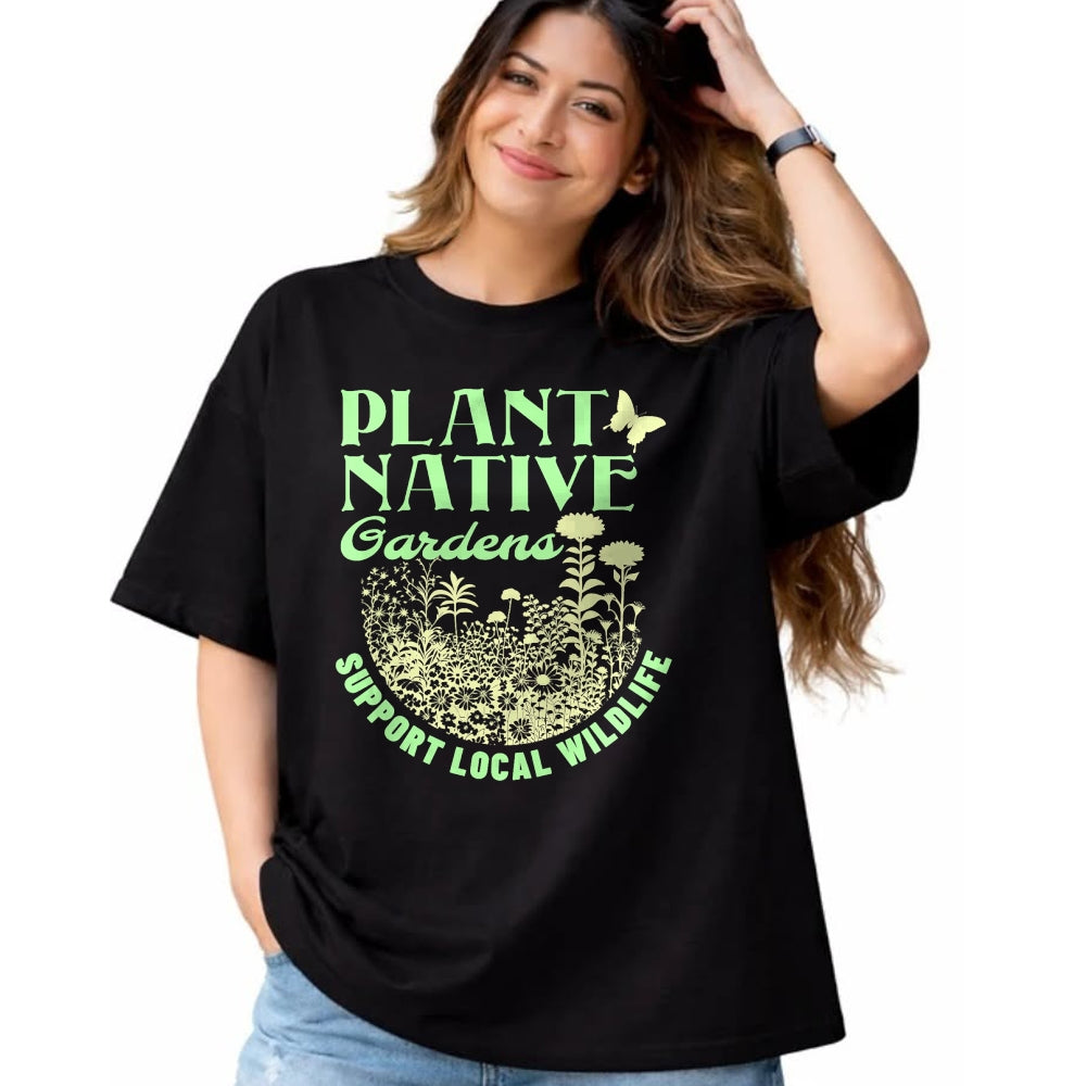 Native American T-Shirts, Vintage Native American Unisex T-Shirt/Hoodie/Sweatshirt HLT00 - Plant Native Gardens Support Local Wildlife Gardening