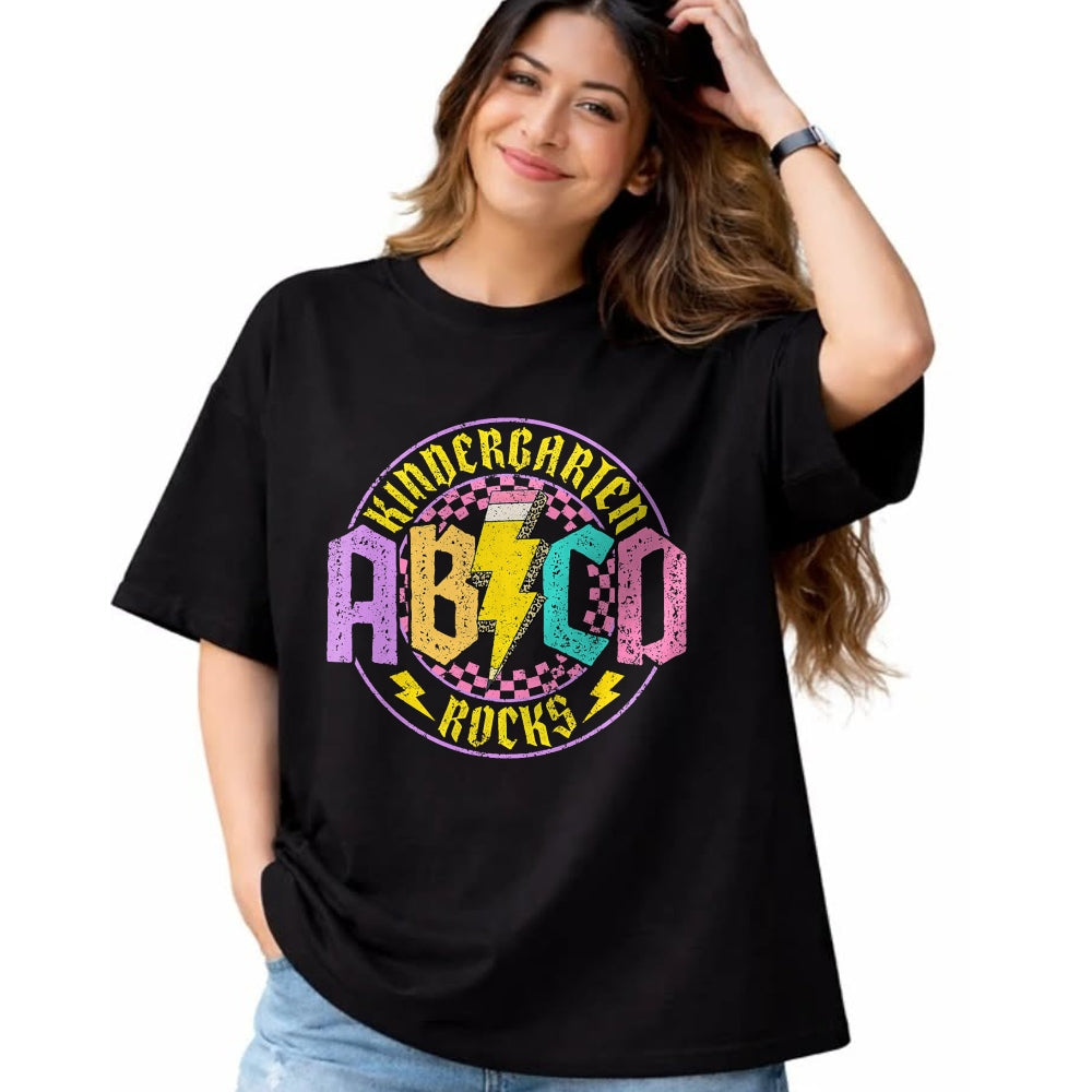 Best Student Shirt, Funny Back To School UnisexT-Shirt/Hoodie/Sweatshirt HLT00 - Kindergarten Rocks ABCD Back To School Funny Rock Teacher T-Shirt (1)