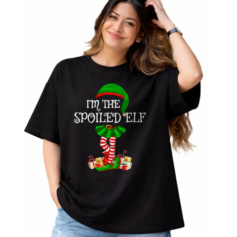 Best Wife Shirt, Wife and Husband Unisex T-Shirt/Hoodie/Sweatshirt HLT00 - Matching Family Group I'm The Spoiled Elf Christmas T-Shirt