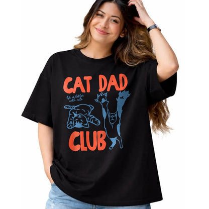 Cat Love Shirt, Funny Cat Lover Gift UnisexT-Shirt/Hoodie/Sweatshirt HLT00 - Funny Cat Dad Club Life is Better with Cats Retro Cat Dad T-Shirt