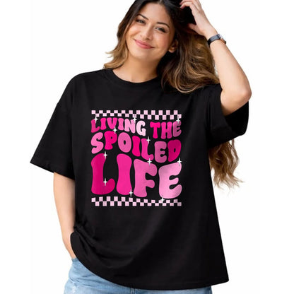 Best Wife Shirt, Wife and Husband Unisex T-Shirt/Hoodie/Sweatshirt HLT00 - Gift for wife T shirt, spoiled wife   Womens Living The Spoiled Life Spoiled Wife V-Neck T-Shirt (1)