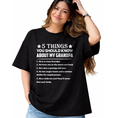 Best Grandpa Shirt, Proud Grandpa Unisex T-Shirt/Hoodie/Sweatshirt HLT00 - 5 Things You Know About My Grandpa He Is My Grandpa T-Shirt