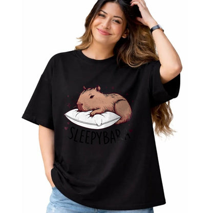 Cute Capybara Shirt, Funny Capybara Unisex T-Shirt/Hoodie/Sweatshirt HLT00 - Kids Capybara Funny Sleepybara Sleep Pajamas Girls Boys T-Shirt