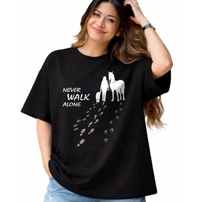Best Horse Lover Shirt , Funny Horse UnisexT-Shirt/Hoodie/Sweatshirt HLT00 - Dog horse - never walk alone - horse fan dog lover T-Shirt