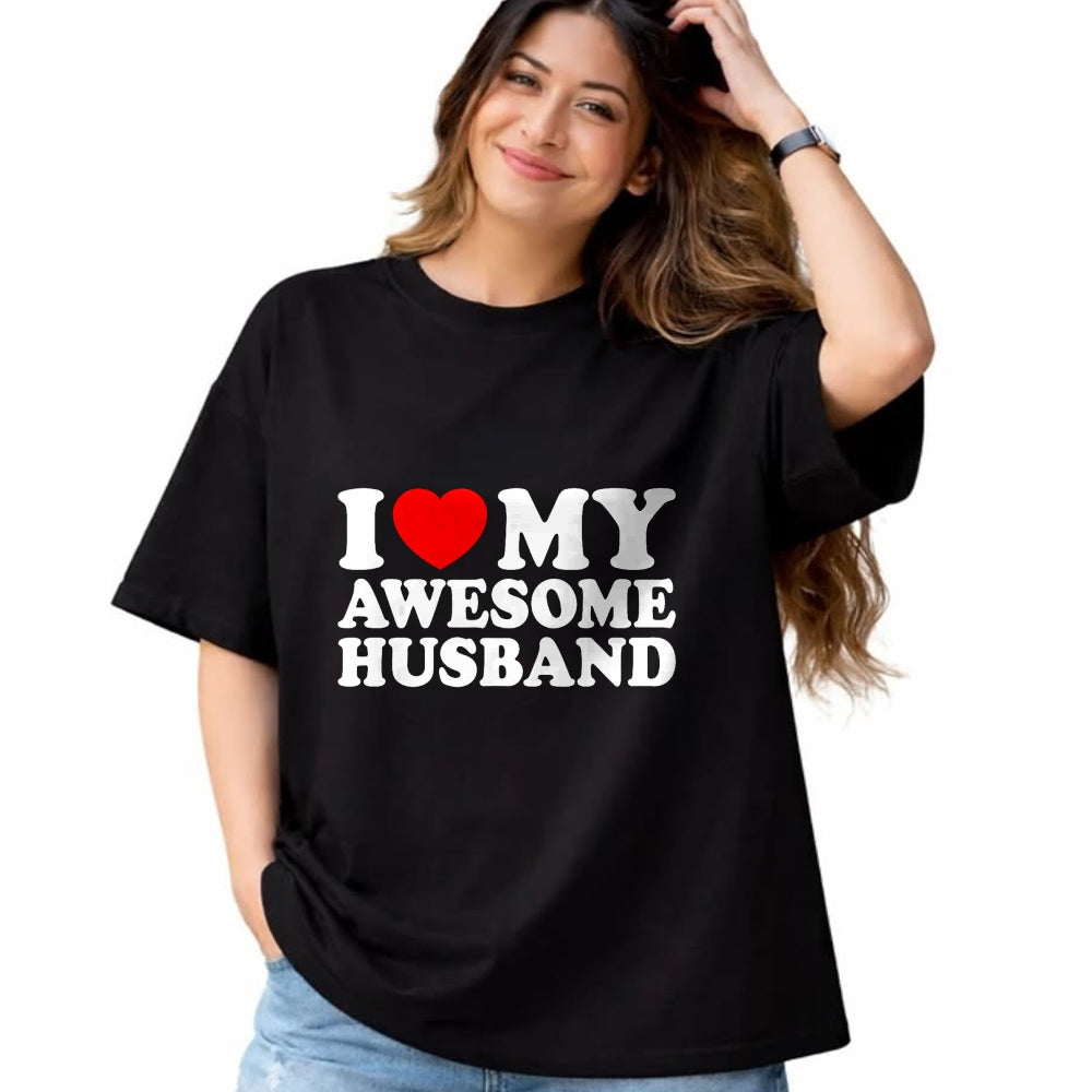 Best Wife Shirt, Wife and Husband Unisex T-Shirt/Hoodie/Sweatshirt HLT00 - I Love My Awesome Husband T-Shirt (1)