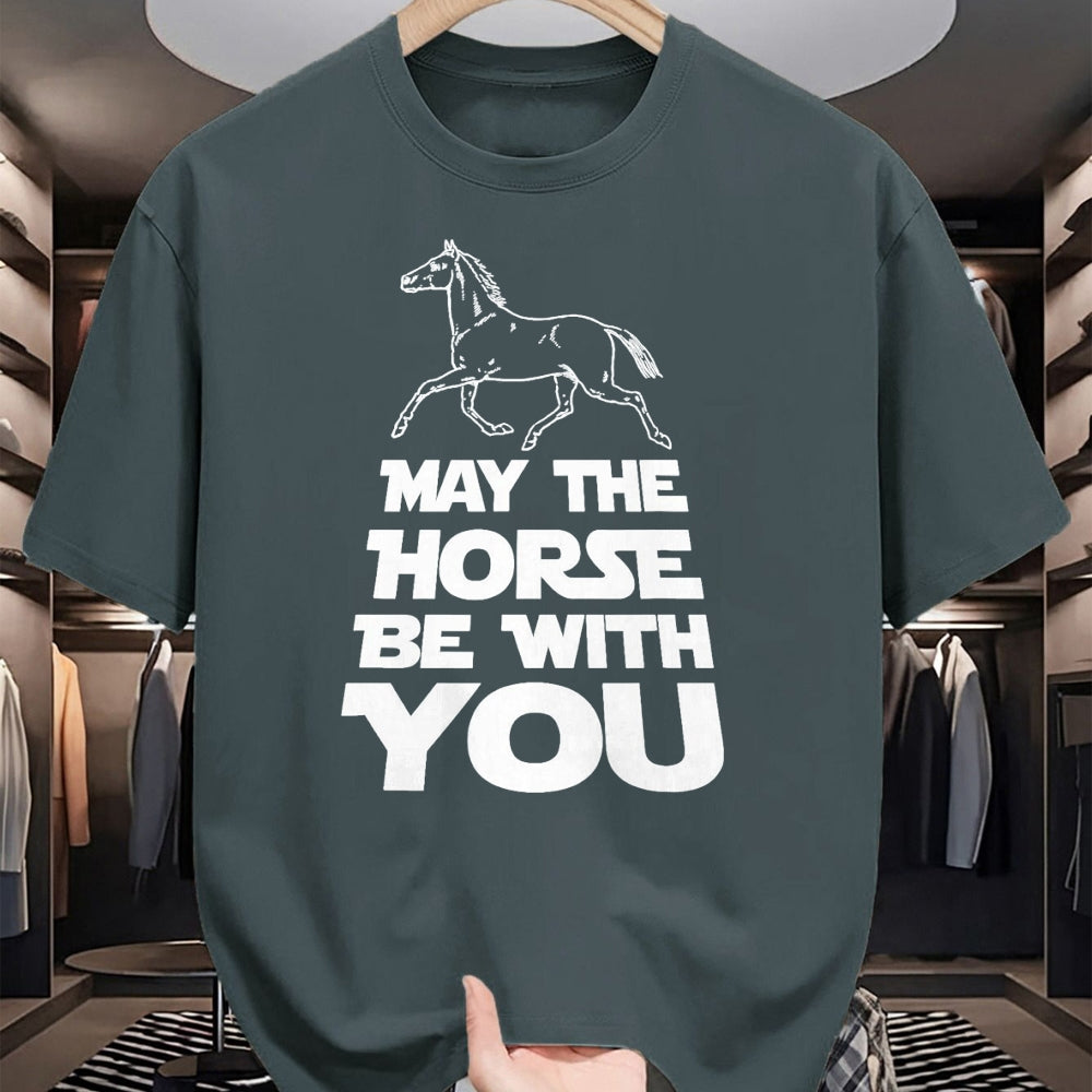 Best Horse Lover Shirt , Funny Horse UnisexT-Shirt/Hoodie/Sweatshirt HLT00 - May The Horse Be with You T-Shirt T-Shirt, Men, Black, 3X-Large