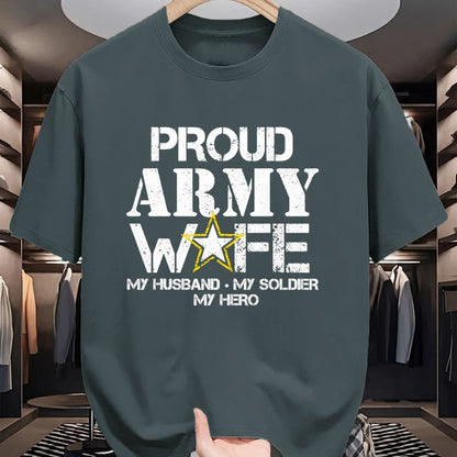 Best Wife Shirt, Wife and Husband Unisex T-Shirt/Hoodie/Sweatshirt HLT00 - Gift for wife T shirt, lucky wife   Proud Army Wife T Shirt for Military Wife My Soldier My Hero T-S