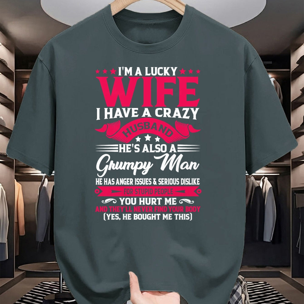 Best Wife Shirt, Wife and Husband Unisex T-Shirt/Hoodie/Sweatshirt HLT00 - Gift for wife T shirt, lucky wife   I'm A Lucky Wife I have A Husband Funny Family Humor Wife Pullov