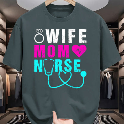 Funny Nurse Shirt, Nurse Unisex T-Shirt/Hoodie/Sweatshirt HLT00 - Wife Mom Nurse Practitioner NP Nurse Practitioners T-Shirt