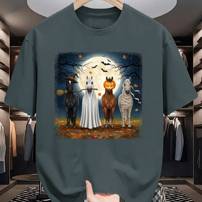 Best Horse Lover Shirt , Funny Horse UnisexT-Shirt/Hoodie/Sweatshirt HLT00 - Creepy Cute Halloween Horse Design for Equestrian Woman Girl T-Shirt